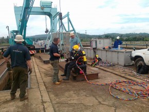 preparing to dive during Eskom project dam inspection