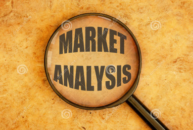 market-analysis-magnifying-glass-focusing-title-37425534